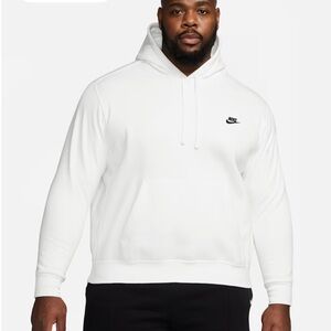 Nike Men's Classic White Sportswear Fleece Hoodie NWT
